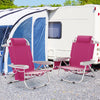 Foldable Backpack Beach Chair with Cup Holder and Storage Pockets Set of 2-Pink - Gallery View 1 of 10