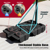 Thickened base of foldable basketball hoop, fillable with 200 lbs water or 352 lbs sand for stability during play.