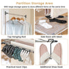 Large foldable clothes drying rack with tall hanging bar, sock clips, and shoe hook for efficient indoor and outdoor.