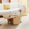 Foldable Coffee Table with Storage Cabinet Extendable Center Table-Oak - Gallery View 1 of 11