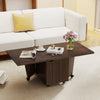 Foldable Coffee Table with Storage Cabinet Extendable Center Table-Walnut - Gallery View 1 of 11