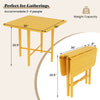 Foldable dining table with rubber wood legs, 36" x 36", accommodates 2-4 people, perfect for small spaces.