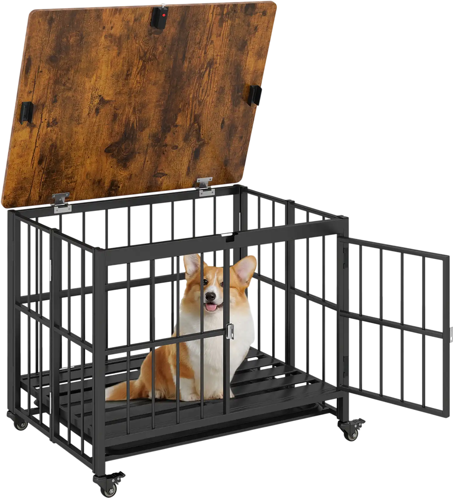 Costway Foldable Dog Crate Furniture Lockable Door Removable Tray 23006339 New