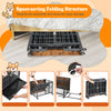 Foldable dog crate furniture with removable tray, lockable door, and space-saving structure for easy storage and.
