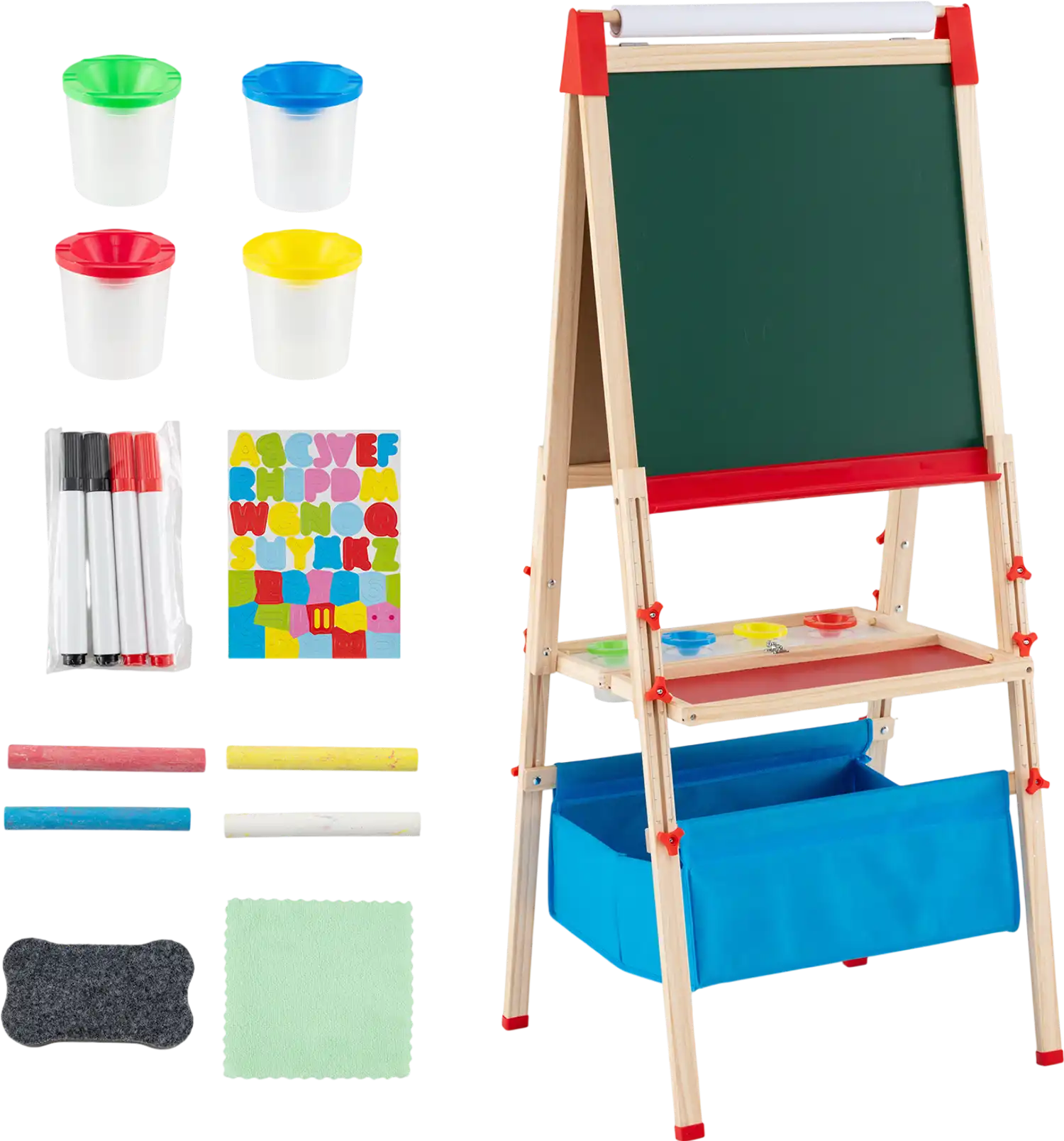 Costway Foldable Double-Sided Kids Art Easel Magnetic Chalkboard 31672426 New