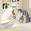 Foldable Freestanding Baby Slide Climber Playset with Basketball Hoop for Kids-Blue - Gallery View 1 of 10
