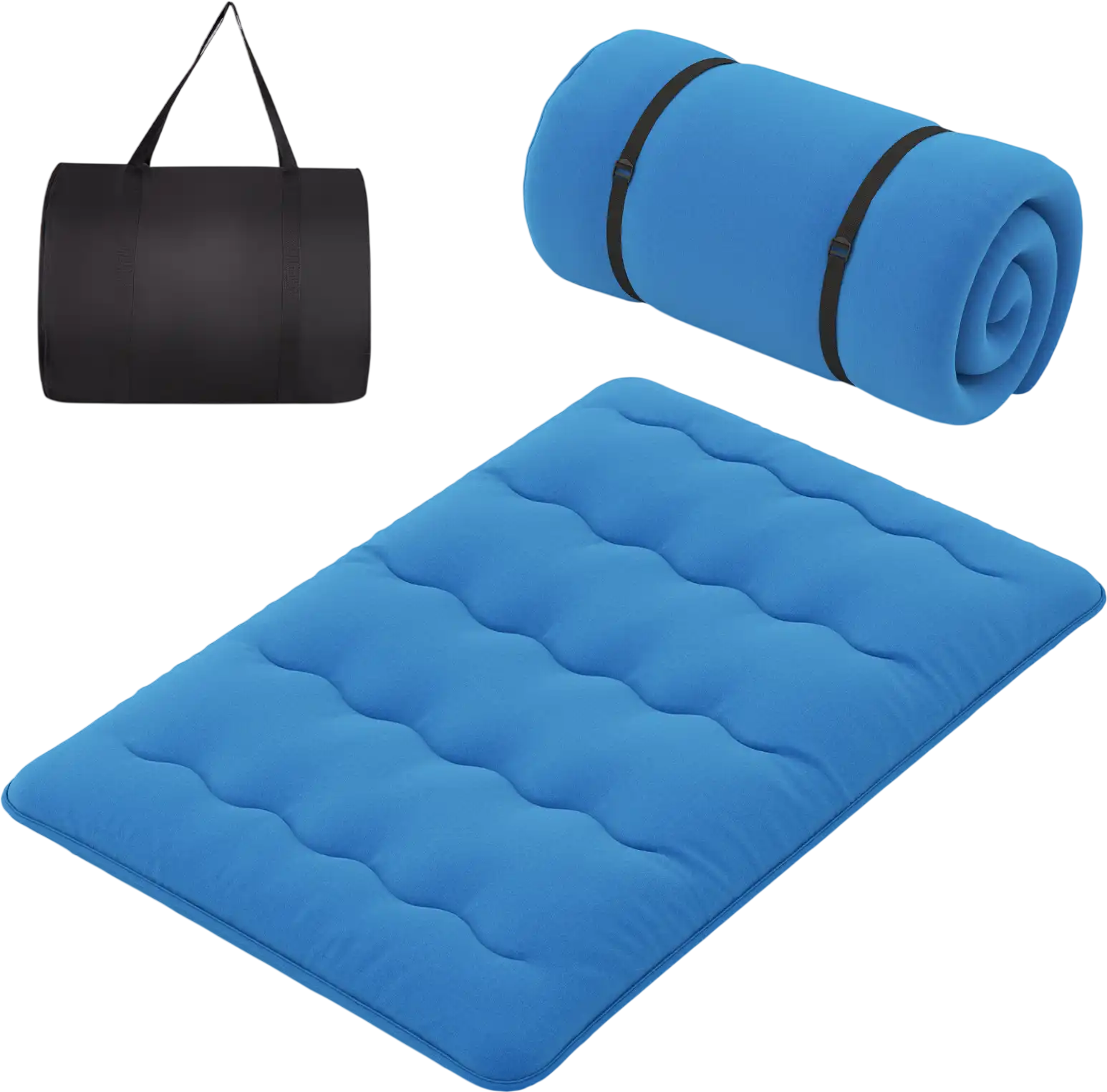Costway Foldable Futon Mattress Camping Washable Cover Carry Bag Blue 23674158 New