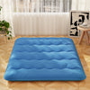 Foldable Futon Mattress with Washable Cover and Carry Bag for Camping Blue-Queen Size - Gallery View 1 of 10