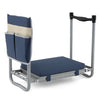 Foldable garden kneeler and seat in navy with detachable cushion and side pouch for comfortable gardening tasks.