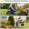 Garden kneeler and seat in navy, featuring a detachable padded cushion and side pouch for convenient gardening tasks.