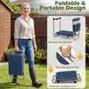 Foldable garden kneeler and seat in navy, featuring a detachable cushion and compact design for easy transport and.