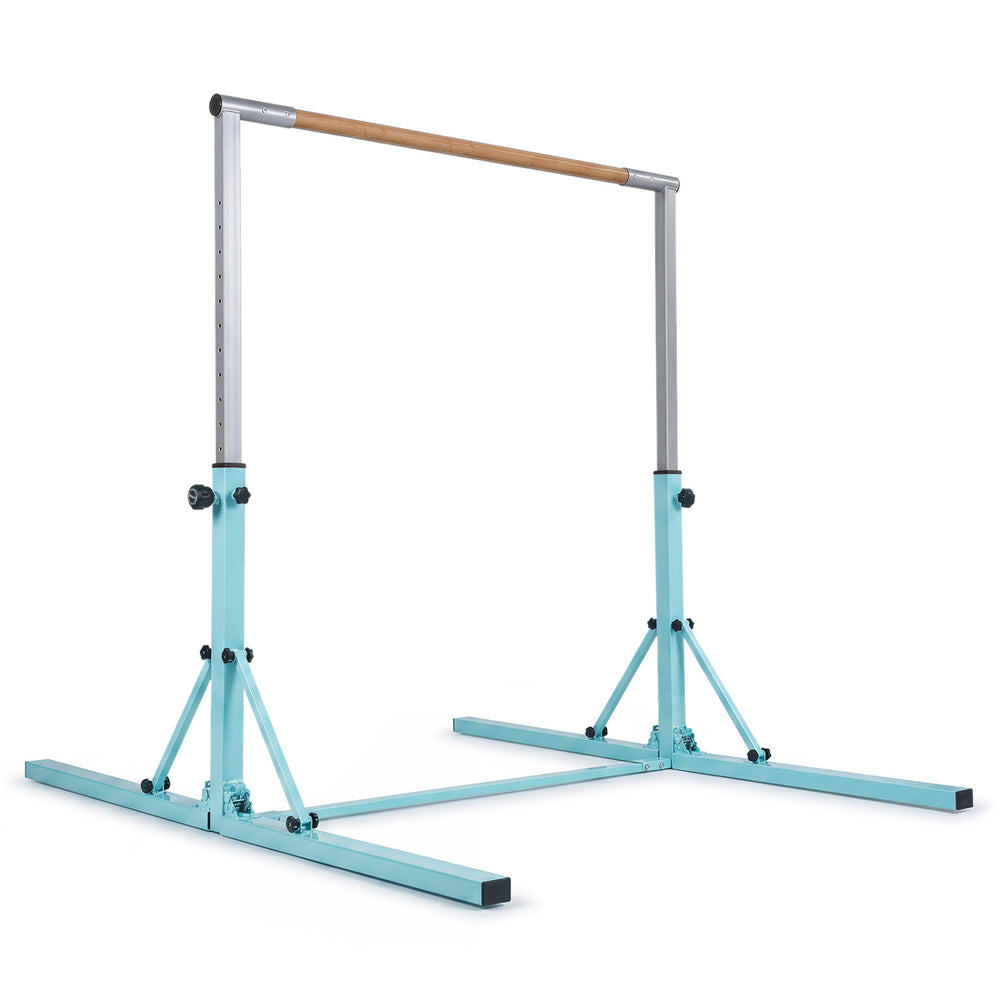 Foldable Gymnastics Bar for Kids with 3-Level Adjustable Heights-Green - Gallery View 1 of 1