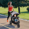 Foldable Jogging Stroller with Detachable Tray and Air-Filled Rubber Tires-Gray - Gallery View 1 of 10