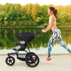 Foldable Jogging Stroller with Detachable Tray and Air-Filled Rubber Tires-Black - Gallery View 1 of 11
