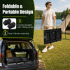 Foldable outdoor cook station showcases a compact design with fixing straps, ideal for easy transport and quick assembly.
