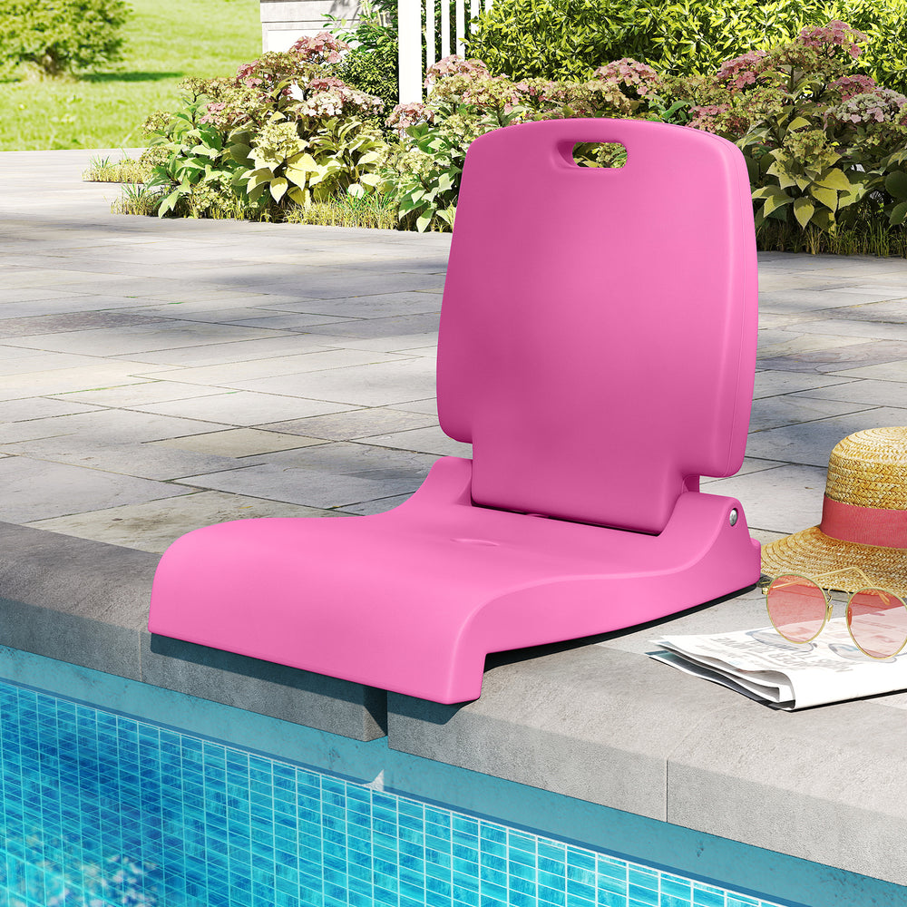 Foldable Outdoor Pool Chair with Handle and Back Support-Pink - Gallery View 1 of 9