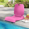 Pink foldable outdoor pool chair with back support, made from waterproof PE material, ideal for poolside relaxation.
