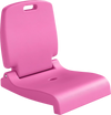 Pink foldable outdoor pool chair with back support and handle, made from waterproof PE material for versatile use.