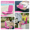 Foldable outdoor pool chair in pink with back support, ideal for beach, boating, camping, and poolside relaxation.