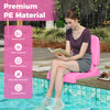 Foldable pink outdoor pool chair with back support, made from waterproof PE material, perfect for poolside relaxation.