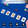 Portable 84 x 42 inch poker table top with casino-grade blue felt surface, ideal for 10 players and easy transport.