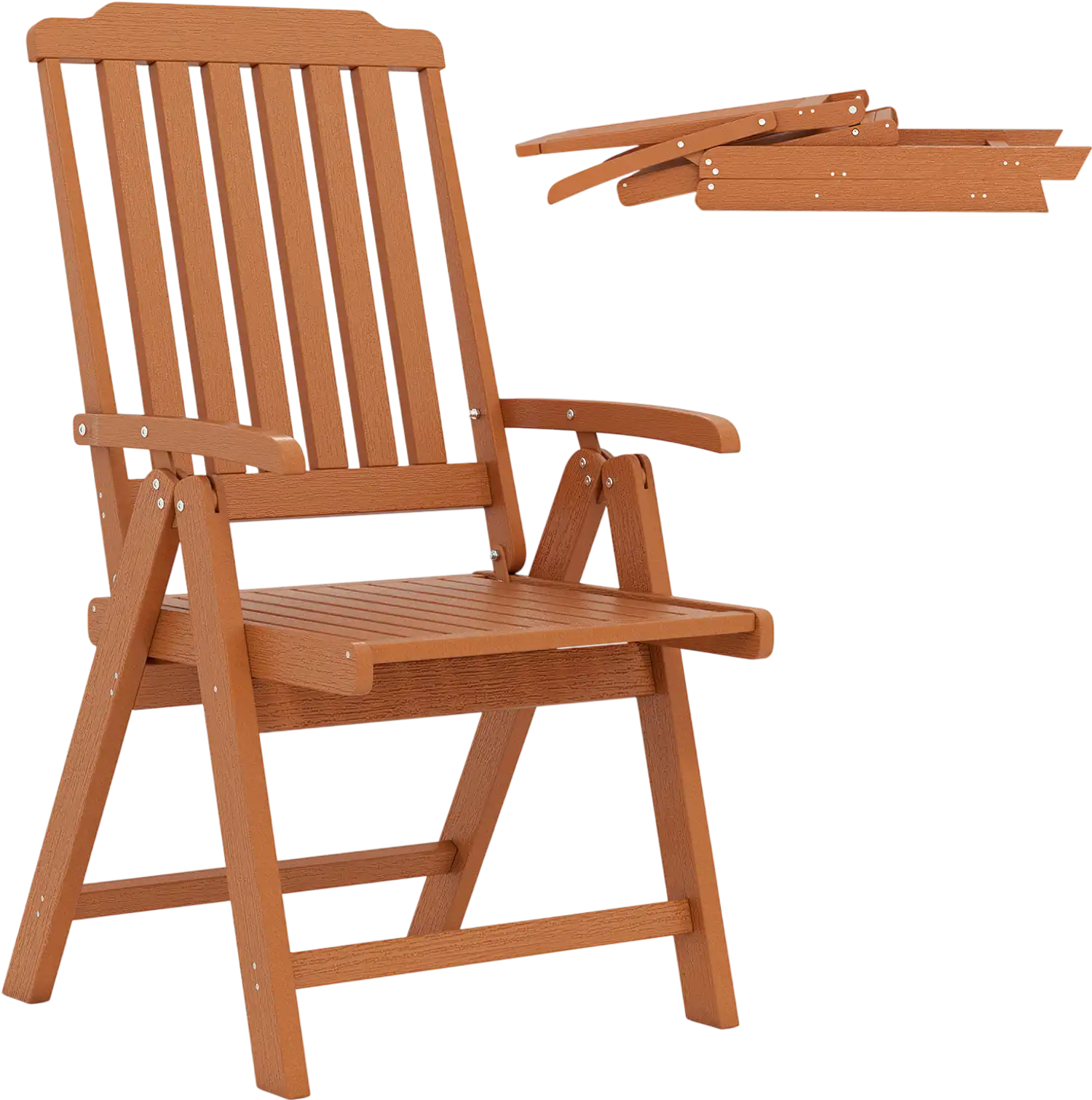 Costway Foldable All-Weather HDPE Patio Dining Chair with Armrests 16432216 New