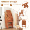 Foldable patio chair in brown, crafted from weatherproof HDPE, ideal for indoor and outdoor use, space-saving design.