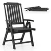 Foldable Patio Chair All-Weather HDPE Outdoor Dining Chair with Armrest-Black - Gallery View 1 of 9