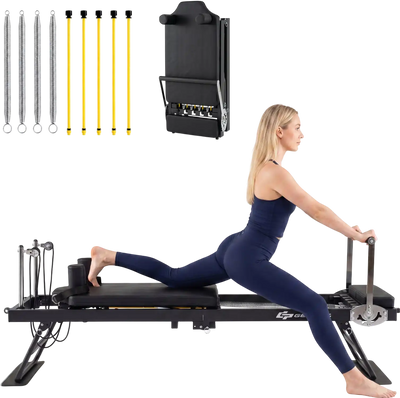 Costway Foldable Pilates Reformer Machine Home Gym 13012293 New