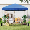 Foldable 10x10 feet blue pop-up canopy tent set up for outdoor events, featuring sturdy construction and UPF50+ sun.