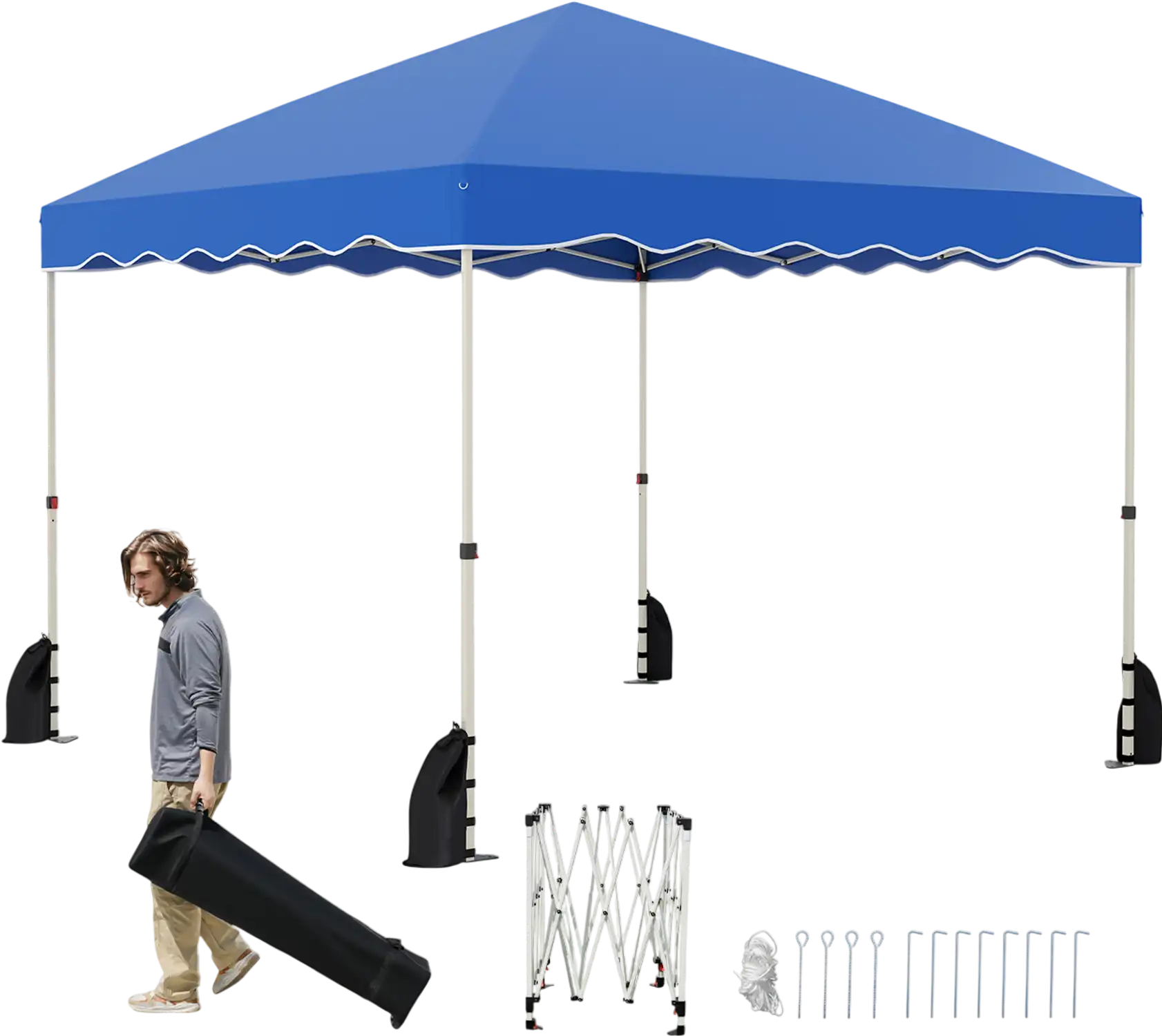 Costway 10' x 10' Foldable Pop-Up Canopy Tent with Wheeled Bag 591648327 New