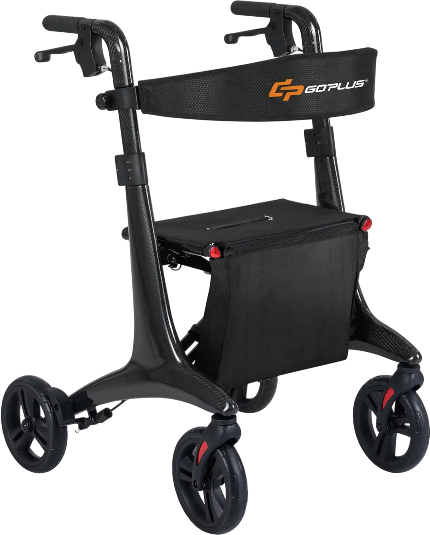 Costway Foldable Rollator Walker with Seat for Seniors 70804743 New