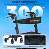 Foldable rollator walker with a carbon fiber structure, featuring a spacious seat and reliable X frame for seniors.