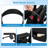 Comfortable backrest and easy-to-grip handles of the black foldable rollator walker for seniors with spacious seat.