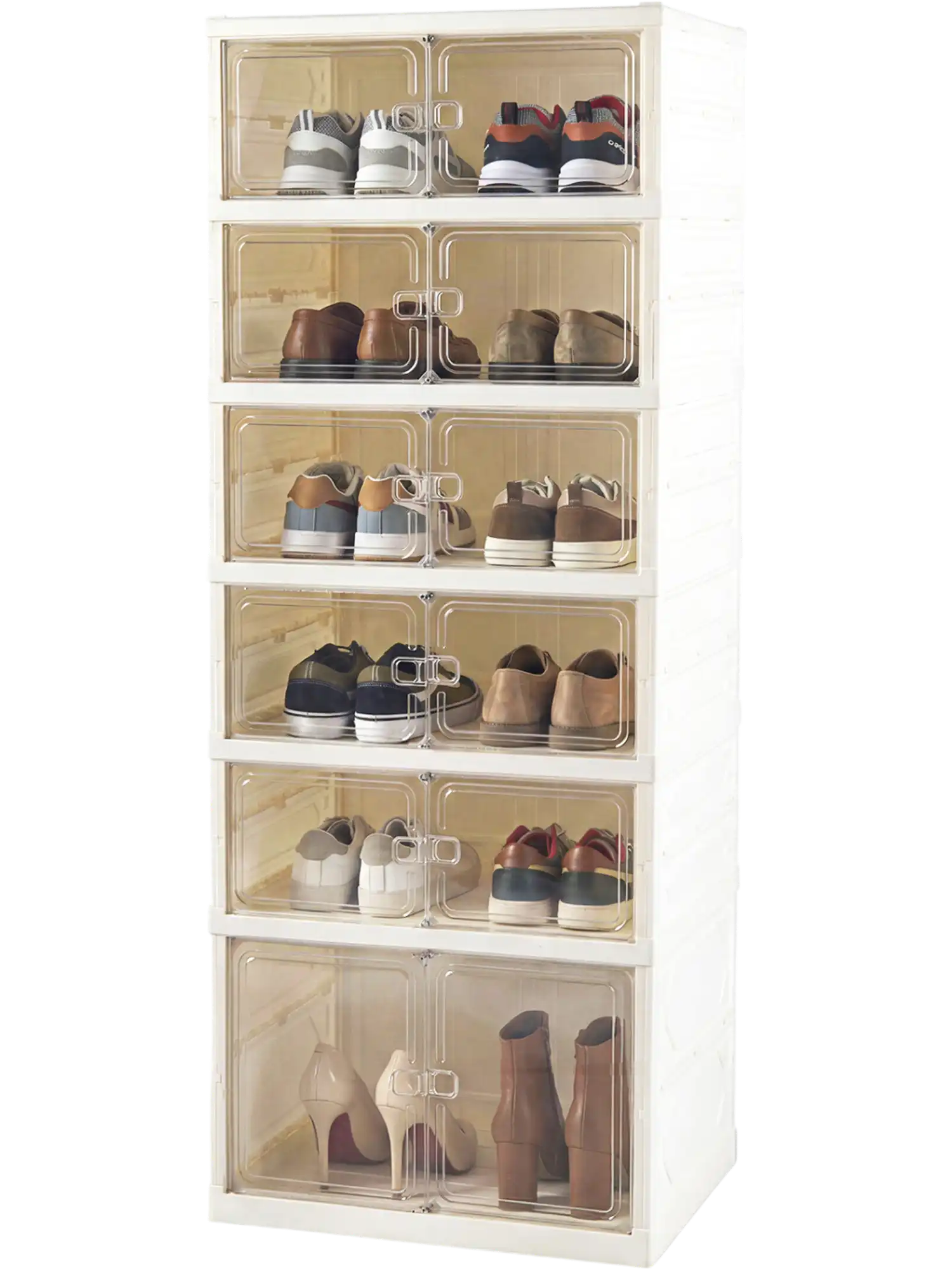 Costway 12-Pair 6-Tier Foldable Shoe Cabinet Organizer 38763333 New