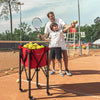 Lightweight Foldable Tennis Ball Teaching Cart with Wheels and Removable Bag-Red - Gallery View 1 of 10