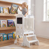 Foldable Toddler Step Stool with Chalkboards 2-Step Stool-White - Gallery View 1 of 10