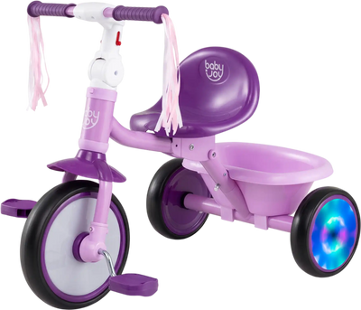 Costway Foldable Toddler Tricycle Lighting Wheels Basket 2-5 Years 92749597 New