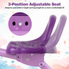 3-position adjustable seat of the purple foldable toddler tricycle for ages 2-5 enhances comfort as kids grow.