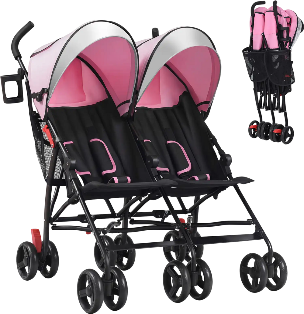 Costway Foldable Twin Double Baby Stroller Ultralight Umbrella 0514728 – FactoryPure