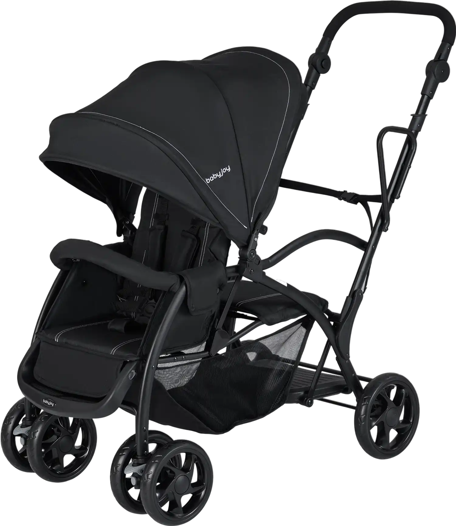 Costway Foldable Twin Tandem Sit & Stand Double Stroller Adjustable Handle Bar 69121451 New