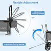 Adjustable pushing and pulling handles of the gray foldable wagon stroller for versatile use and comfort.