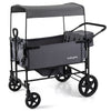 Foldable Wagon Stroller for 4 Kids with Removable Canopy and Adjustable Push-Gray - Gallery View 1 of 12