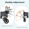 Adjustable push and pull handles of the gray foldable wagon stroller provide flexible comfort for various modes.