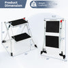 Folding 2 step ladder with anti-slip pedals, heavy-duty metal frame, and compact design for easy storage and transport.