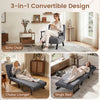 Folding 6-position convertible sleeper bed armchair in gray, ideal for versatile seating or sleeping in any room.