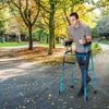 Folding Adjustable Aluminum Wheel Walking Frame-Navy - Gallery View 1 of 12