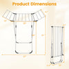 Folding aluminum clothes drying rack with 2 side wings, 60 ft capacity, lightweight and rustproof for indoor/outdoor.