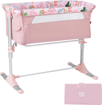 Costway Folding Baby Bassinet Bedside Sleeper 4 Adjustable Heights 13827596 New