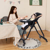 Folding Baby Dining High Chair with Adjustable Height and Recline-Black - Gallery View 1 of 10